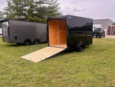 New 2026 Luxe 7X12 Enclosed Trailer-3500LB Single Axle-7'ft Interior-Black Poly-Blackout