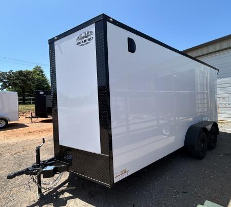 New 2026 Family Trailer 7x16 Tandem Axles Cargo / Enclosed Trailer-Screwless Exterior-Blackout Pkg--Rear Spoiler-HD Axsles