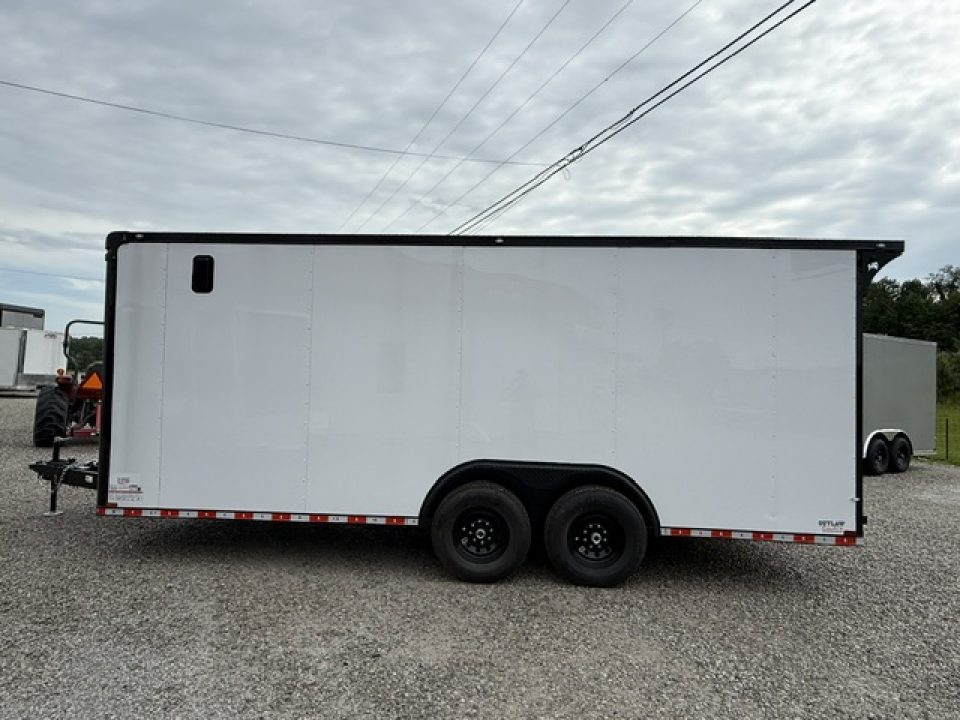 New Spartan 8.5x20 12k White Black-Out W/ Flat Front, Rear Wing, Integrated Ramp Flap, and Rubber Coin Floor