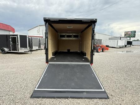New Spartan 8.5x20 12k White Black-Out W/ Flat Front, Rear Wing, Integrated Ramp Flap, and Rubber Coin Floor