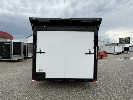 New Spartan 8.5x20 12k White Black-Out W/ Flat Front, Rear Wing, Integrated Ramp Flap, and Rubber Coin Floor