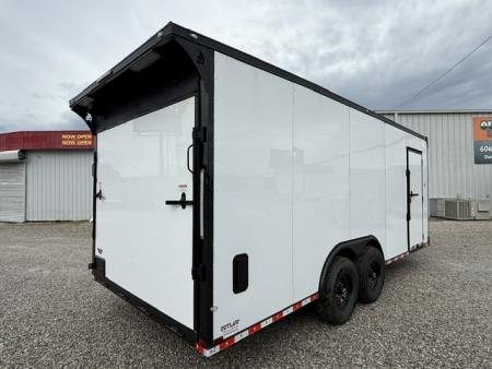 New Spartan 8.5x20 12k White Black-Out W/ Flat Front, Rear Wing, Integrated Ramp Flap, and Rubber Coin Floor