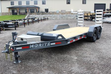 New 2026 Moritz ELBH 7' x 18' Low Pro - Aluminum Ramps - Equipment Trailer - 14000# GVW