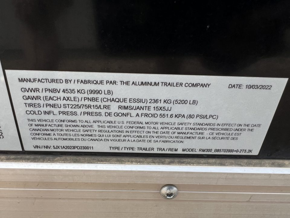 Used 2023 ATC Raven 101x20 Aluminum Enclosed Carhauler Trailer