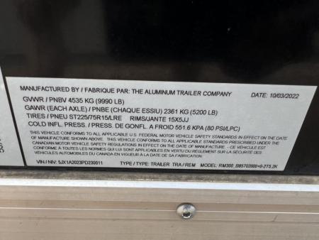 Used 2023 ATC Raven 101x20 Aluminum Enclosed Carhauler Trailer
