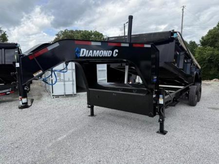 New 2025 Diamond C  LPT 82X16 gooseneck telescopic Dump Trailer long arm tarp 23k g.v.w.r.