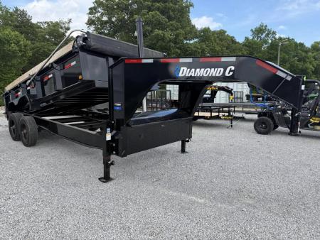 New 2025 Diamond C  LPT 82X16 gooseneck telescopic Dump Trailer long arm tarp 23k g.v.w.r.