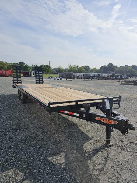 New 2026 Down 2 Earth Trailers 26ft 16K Deckover w/ Fold Up Ramps Deckover Trailer