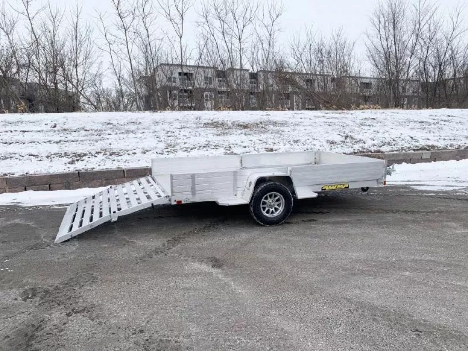New Aluma 81X12 Aluminum ATV Trailer - Side Ramps and Bi-Fold Tailgate!