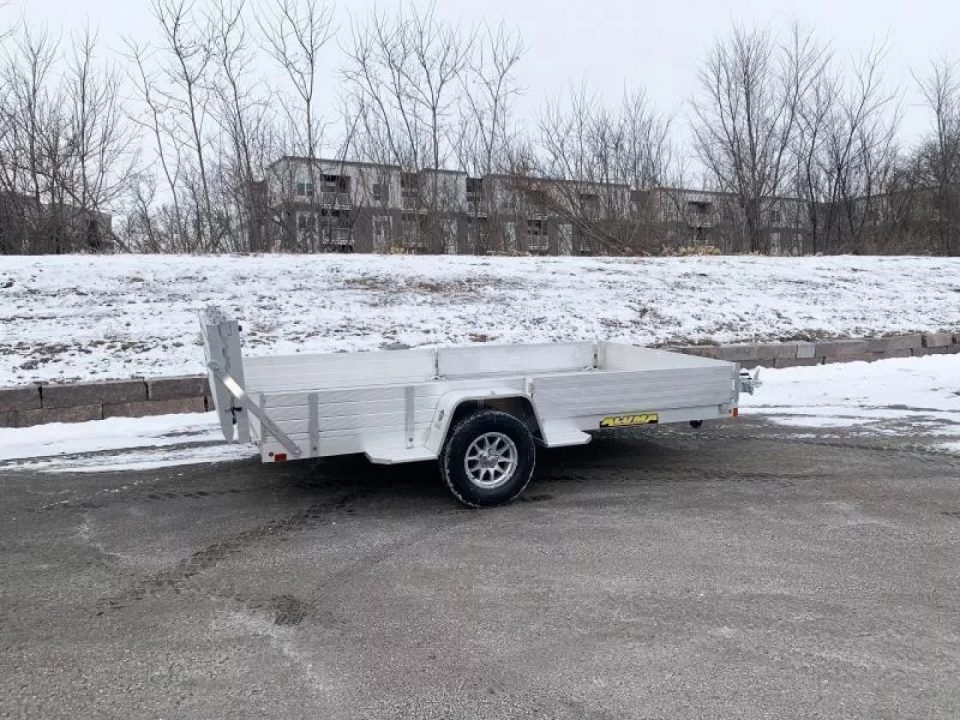 New Aluma 81X12 Aluminum ATV Trailer - Side Ramps and Bi-Fold Tailgate!