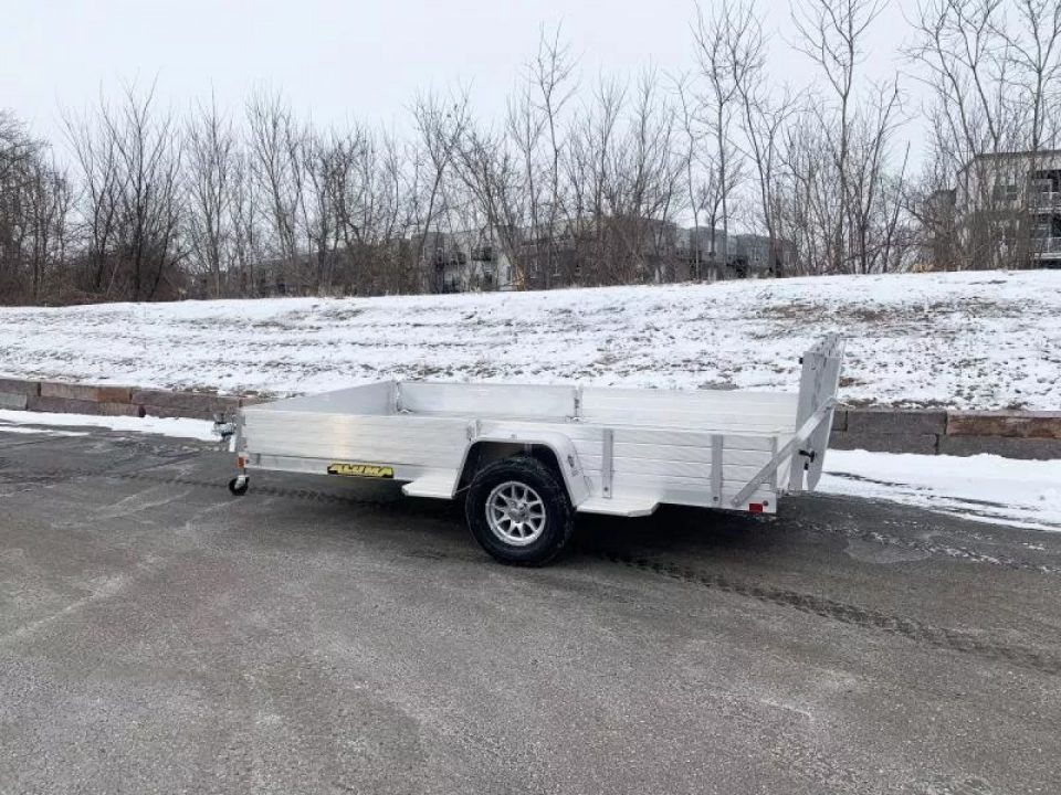 New Aluma 81X12 Aluminum ATV Trailer - Side Ramps and Bi-Fold Tailgate!