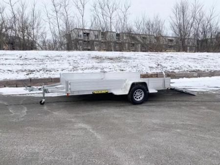 New Aluma 81X12 Aluminum ATV Trailer - Side Ramps and Bi-Fold Tailgate!