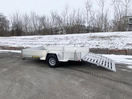 New Aluma 81X12 Aluminum ATV Trailer - Side Ramps and Bi-Fold Tailgate!