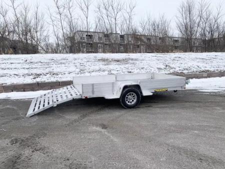 New Aluma 81X12 Aluminum ATV Trailer - Side Ramps and Bi-Fold Tailgate!