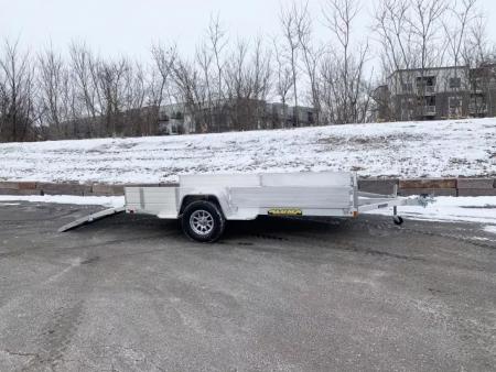 New Aluma 81X12 Aluminum ATV Trailer - Side Ramps and Bi-Fold Tailgate!