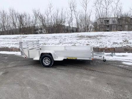 New Aluma 81X12 Aluminum ATV Trailer - Side Ramps and Bi-Fold Tailgate!