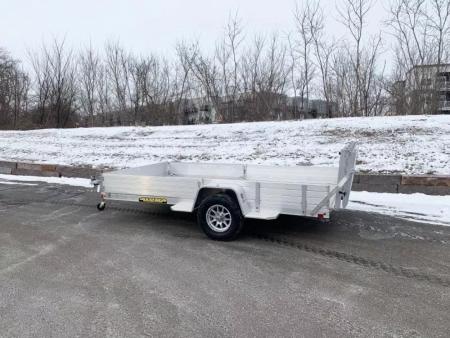 New Aluma 81X12 Aluminum ATV Trailer - Side Ramps and Bi-Fold Tailgate!