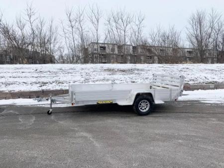 New Aluma 81X12 Aluminum ATV Trailer - Side Ramps and Bi-Fold Tailgate!