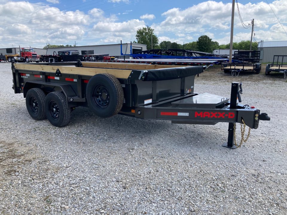 New 2027 MAXX-D 83x14 TANDEM 14K DUMP W/ 18" SIDES, SLIDE IN RAMPS & SPARE Dump Trailer