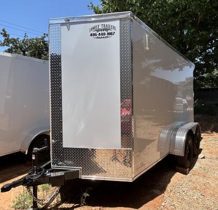 New 2026 Family Trailer 6x12 Tandem Axles Cargo / Enclosed Trailer-Screwless Exterior-Chrome Trim- Rear Spoiler