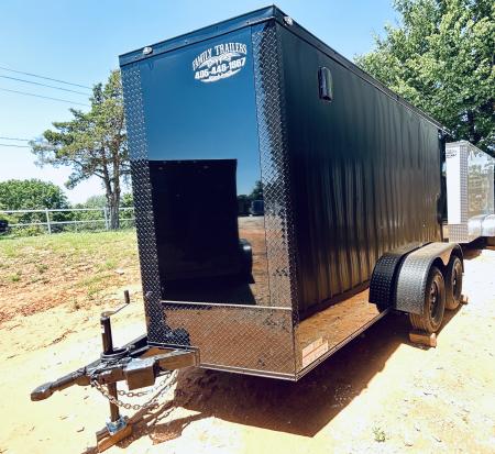 New 2026 Family Trailer 6x12 Tandem Axles Cargo / Enclosed Trailer-Screwless Exterior-Blackout Pkg-Rear Spoiler