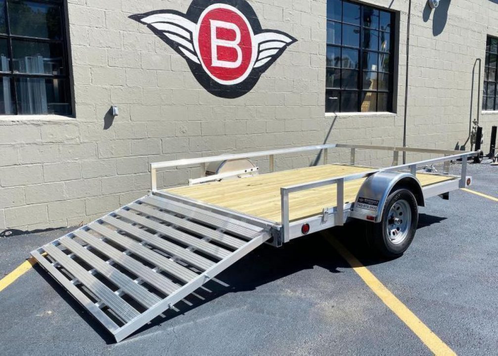 New Quality Trophy 6.5x10 Aluminum Utility Trailer - Rear Ramp!