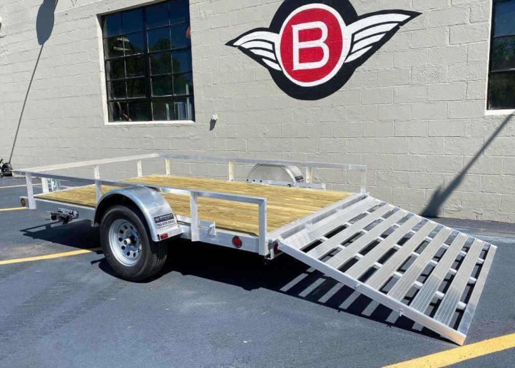 New Quality Trophy 6.5x10 Aluminum Utility Trailer - Rear Ramp!