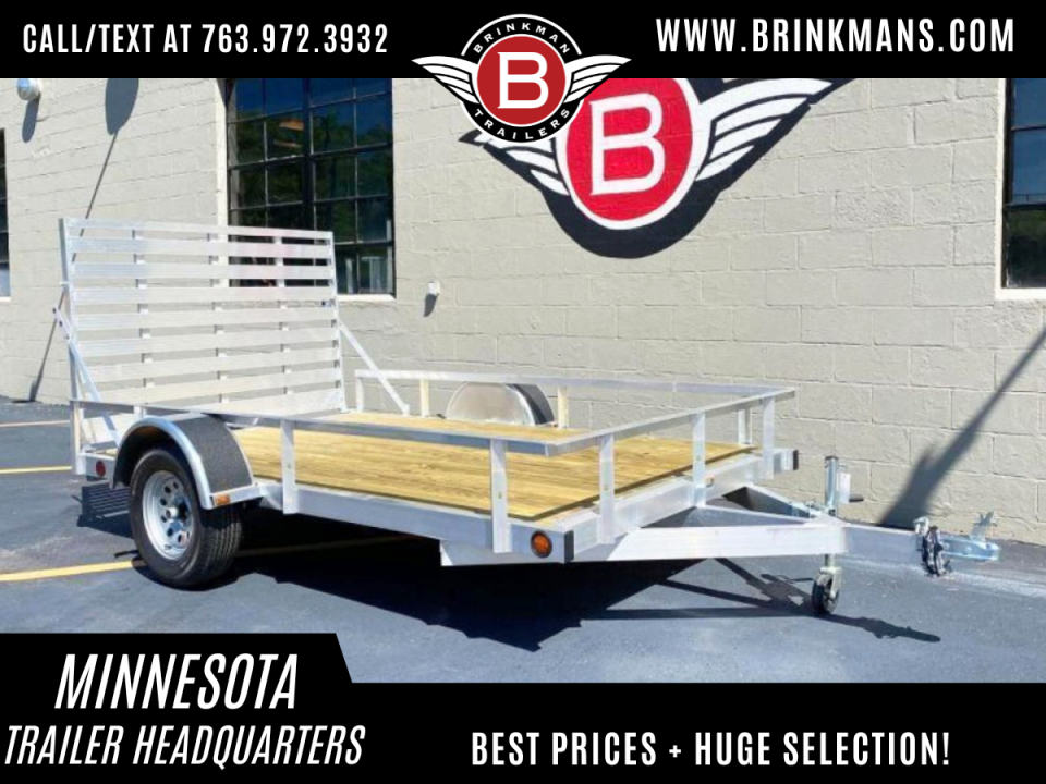 New Quality Trophy 6.5x10 Aluminum Utility Trailer - Rear Ramp!