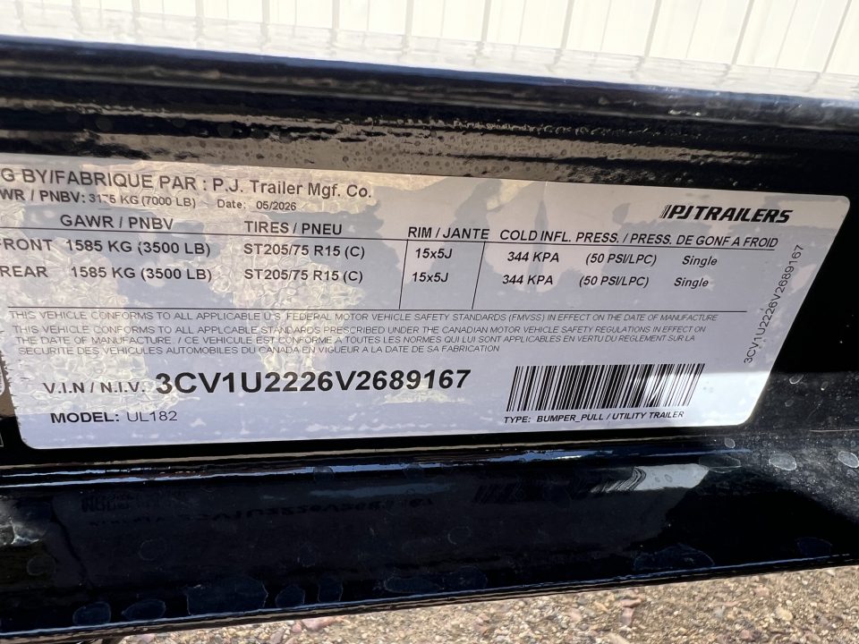 New 2027 PJ Trailers 18' Utility UL Utility Trailer
