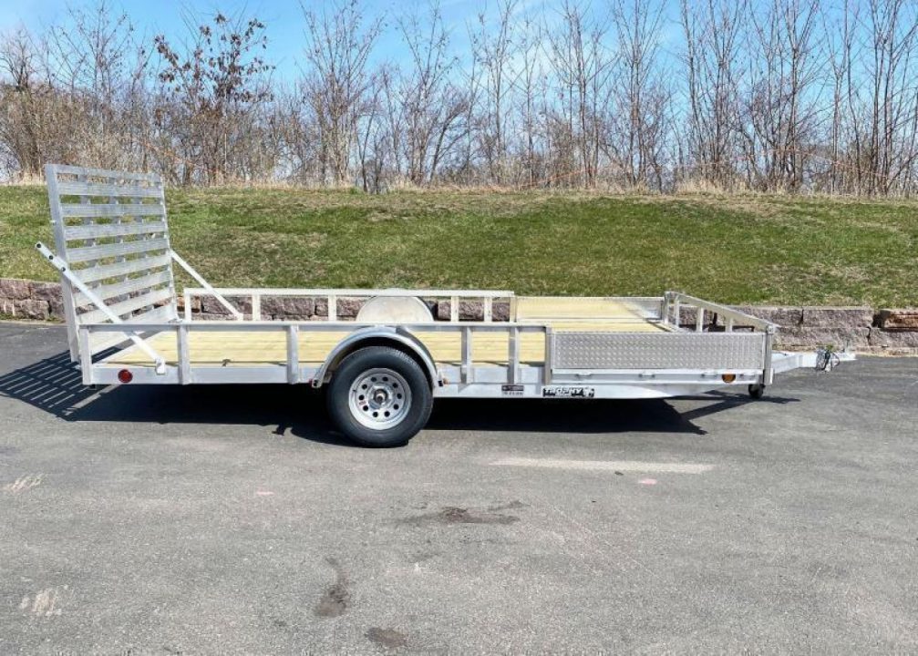 New Quality Trophy 7x14 Aluminum Utility Trailer - Rear Ramp and Side Ramps!