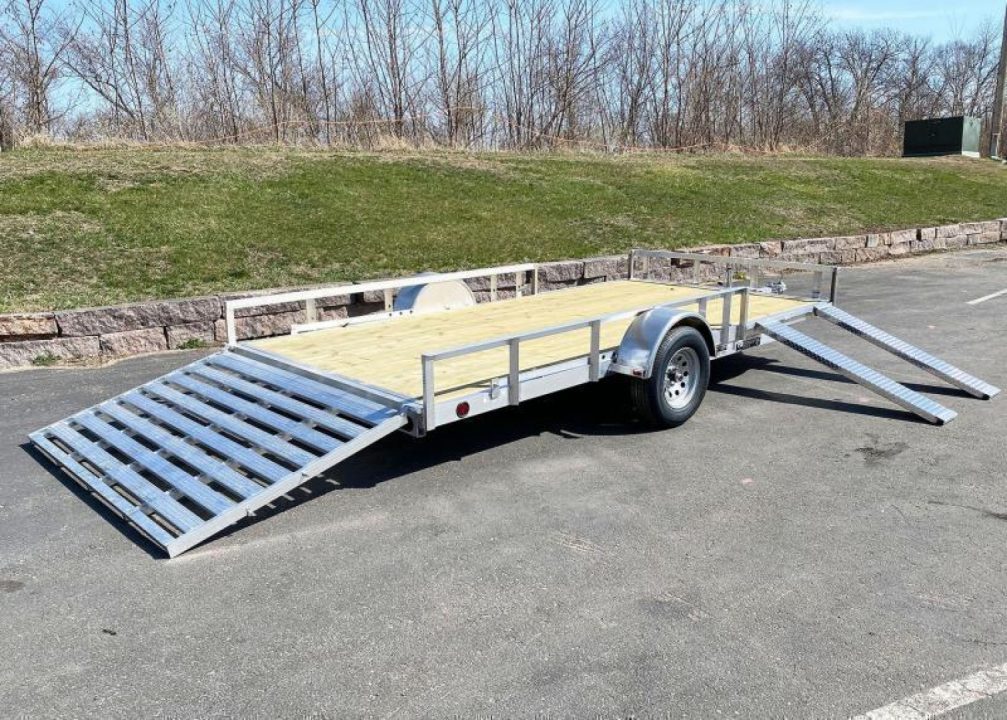 New Quality Trophy 7x14 Aluminum Utility Trailer - Rear Ramp and Side Ramps!
