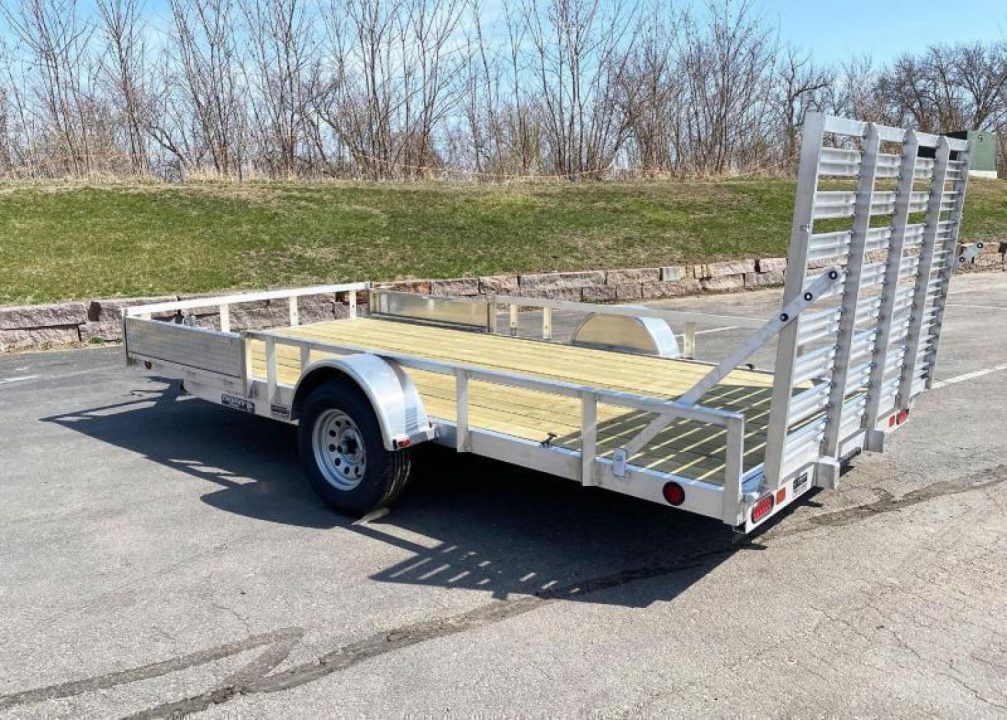 New Quality Trophy 7x14 Aluminum Utility Trailer - Rear Ramp and Side Ramps!