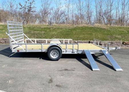 New Quality Trophy 7x14 Aluminum Utility Trailer - Rear Ramp and Side Ramps!
