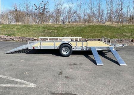 New Quality Trophy 7x14 Aluminum Utility Trailer - Rear Ramp and Side Ramps!
