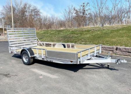 New Quality Trophy 7x14 Aluminum Utility Trailer - Rear Ramp and Side Ramps!