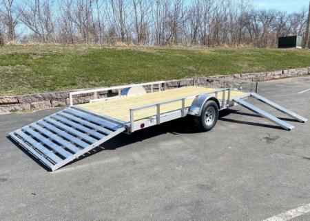 New Quality Trophy 7x14 Aluminum Utility Trailer - Rear Ramp and Side Ramps!