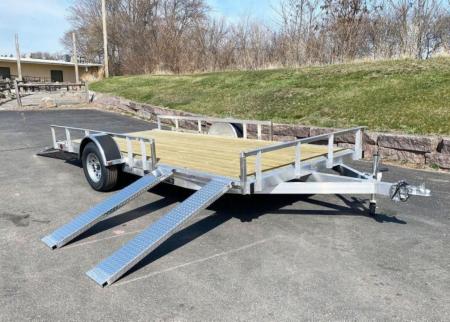 New Quality Trophy 7x14 Aluminum Utility Trailer - Rear Ramp and Side Ramps!