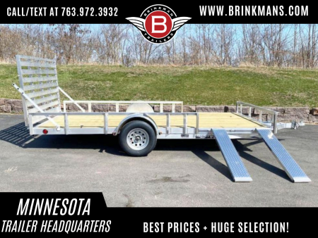 New Quality Trophy 7x14 Aluminum Utility Trailer - Rear Ramp and Side Ramps!