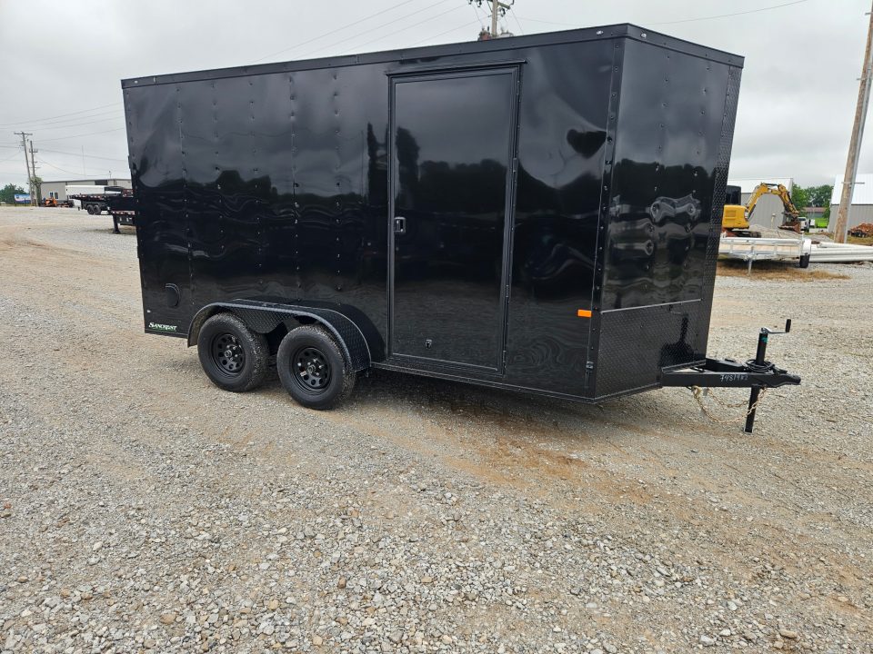 New 2026 Rock Solid 7X14 TANDEM 7K CARGO W/7' HEIGHT BLACKOUT TRIM & RAMP DOOR