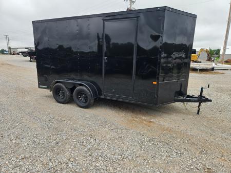 New 2026 Rock Solid 7X14 TANDEM 7K CARGO W/7' HEIGHT BLACKOUT TRIM & RAMP DOOR