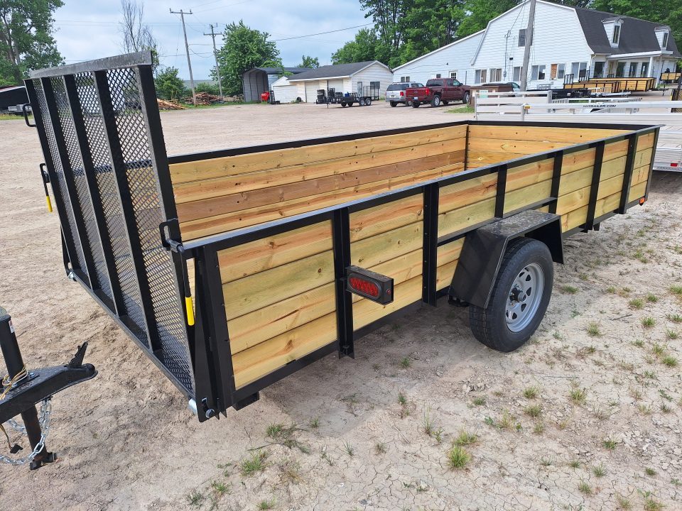 New 2026 AMO 76x14 High Woodside Utility Trailer W/ Led Lights and Spring Assist Gate
