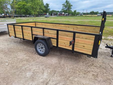 New 2026 AMO 76x14 High Woodside Utility Trailer W/ Led Lights and Spring Assist Gate
