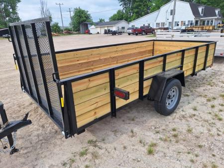 New 2026 AMO 76x14 High Woodside Utility Trailer W/ Led Lights and Spring Assist Gate
