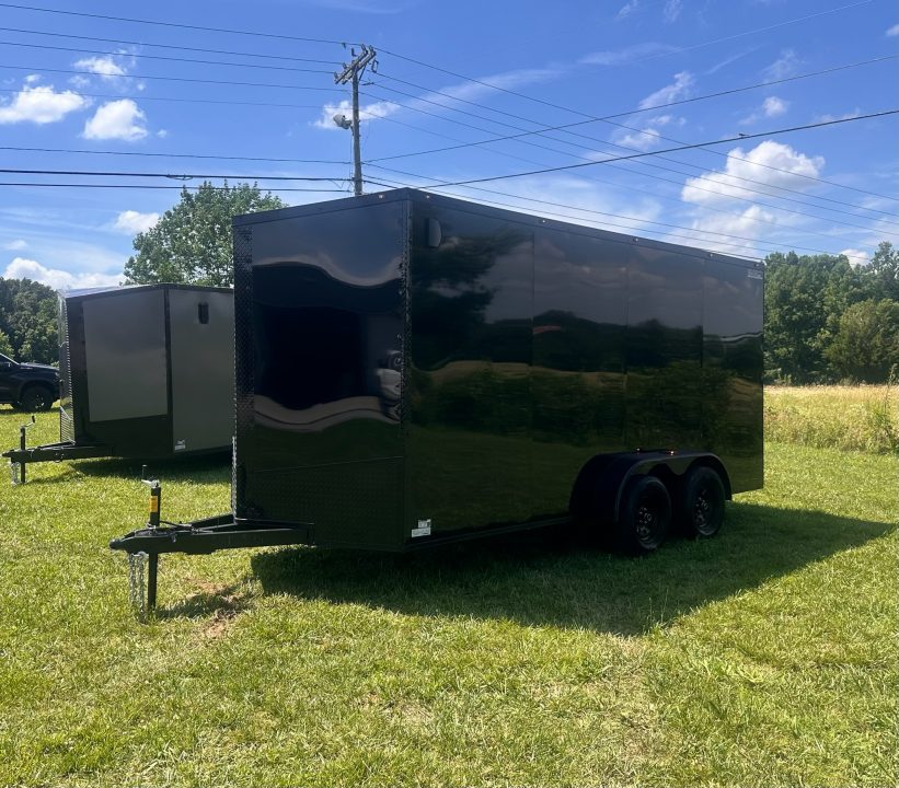 New 2026 Luxe 7x16 Enclosed Trailer- 3500LB Tandem Axle -Black Poly-Blackout