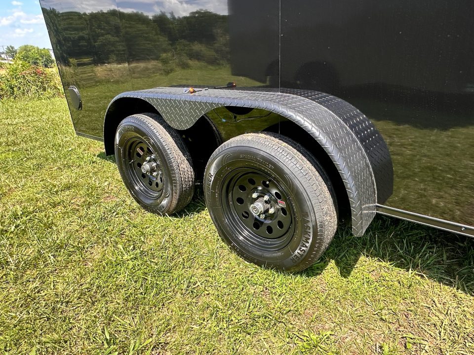 New 2026 Luxe 7x16 Enclosed Trailer- 3500LB Tandem Axle -Black Poly-Blackout
