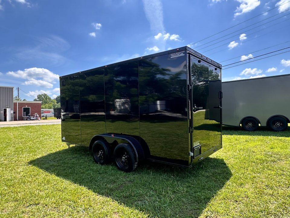 New 2026 Luxe 7x16 Enclosed Trailer- 3500LB Tandem Axle -Black Poly-Blackout