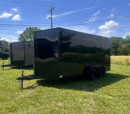 New 2026 Luxe 7x16 Enclosed Trailer- 3500LB Tandem Axle -Black Poly-Blackout