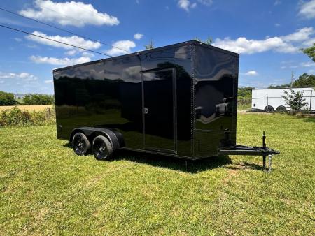 New 2026 Luxe 7x16 Enclosed Trailer- 3500LB Tandem Axle -Black Poly-Blackout