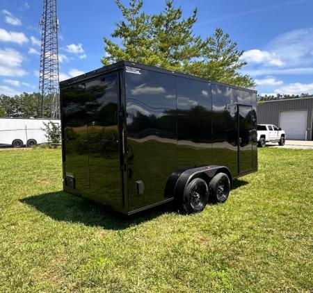 New 2026 Luxe 7x16 Enclosed Trailer- 3500LB Tandem Axle -Black Poly-Blackout