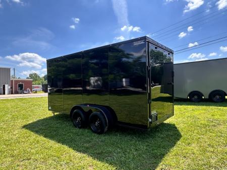 New 2026 Luxe 7x16 Enclosed Trailer- 3500LB Tandem Axle -Black Poly-Blackout